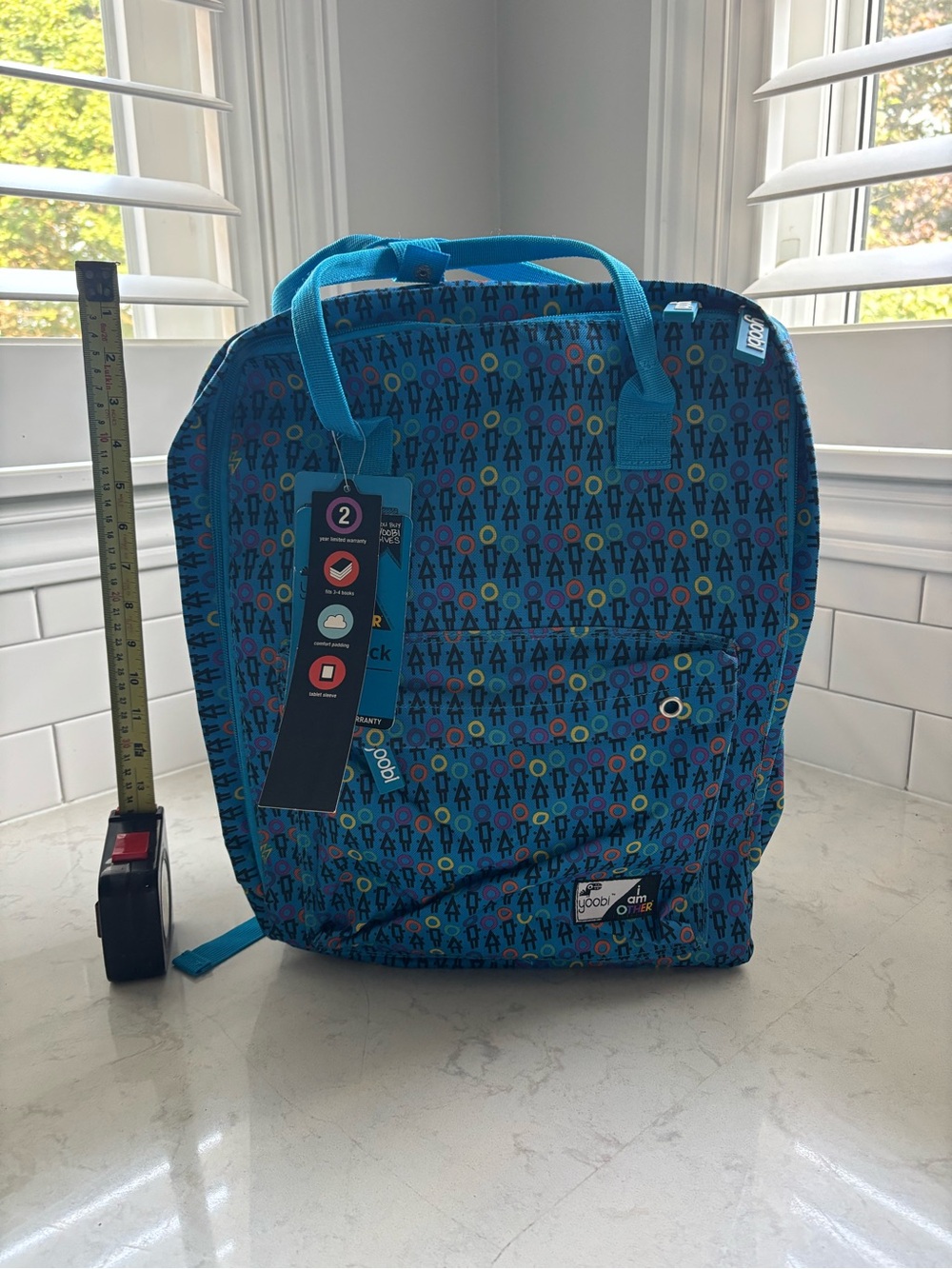 Yoobi Kids Vibrant Blue Geometric Backpack